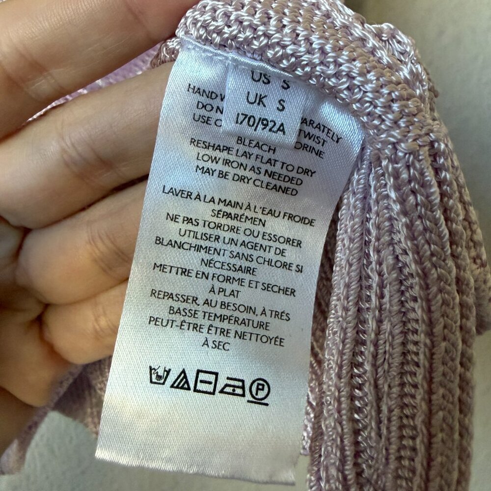 Free People Pastel Purple Lightweight Knit Sweater Tank Vest Size S - Picture 5 of 6